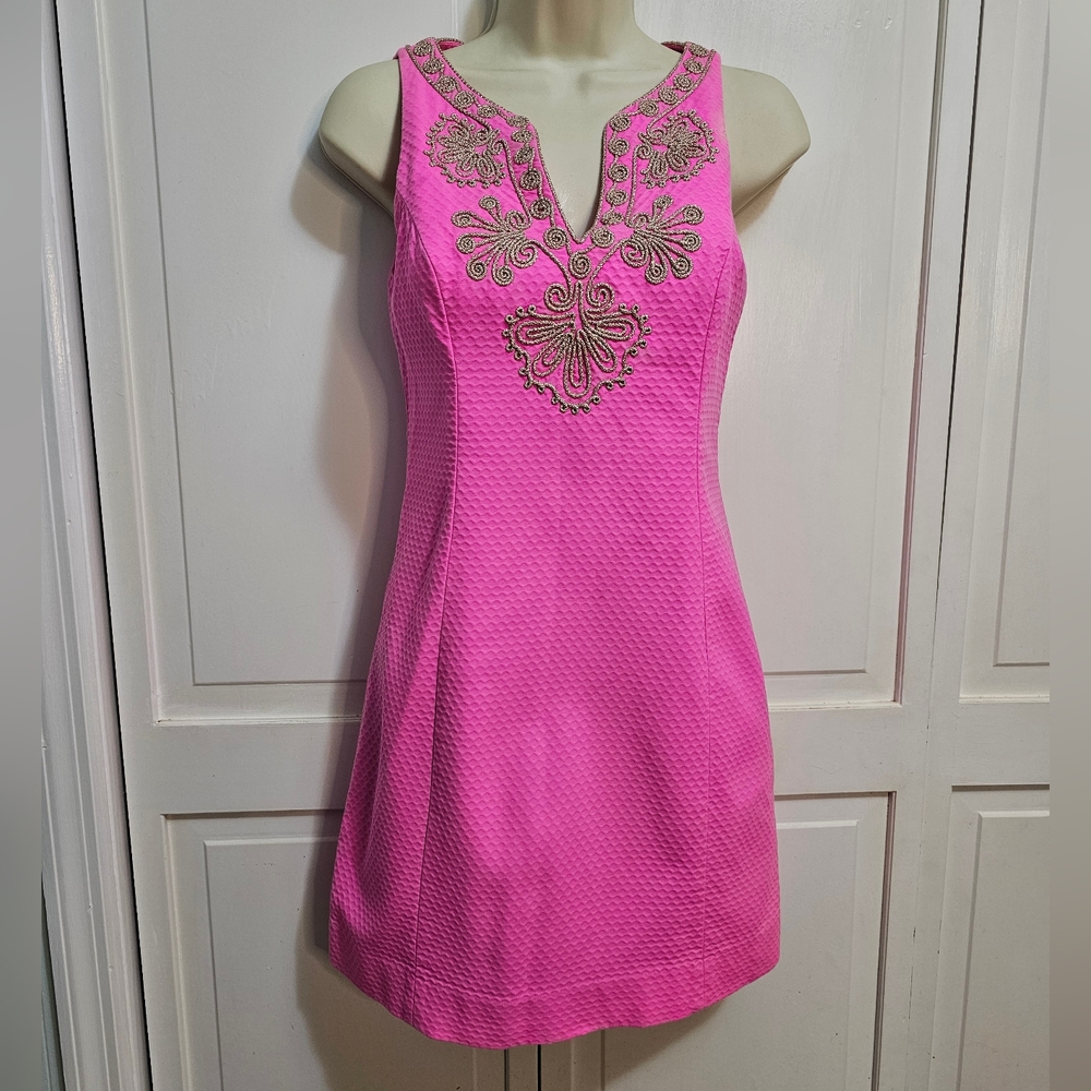 Lilly Pulitzer Gabby Pink Sleeveless Shift Dress Size- 0